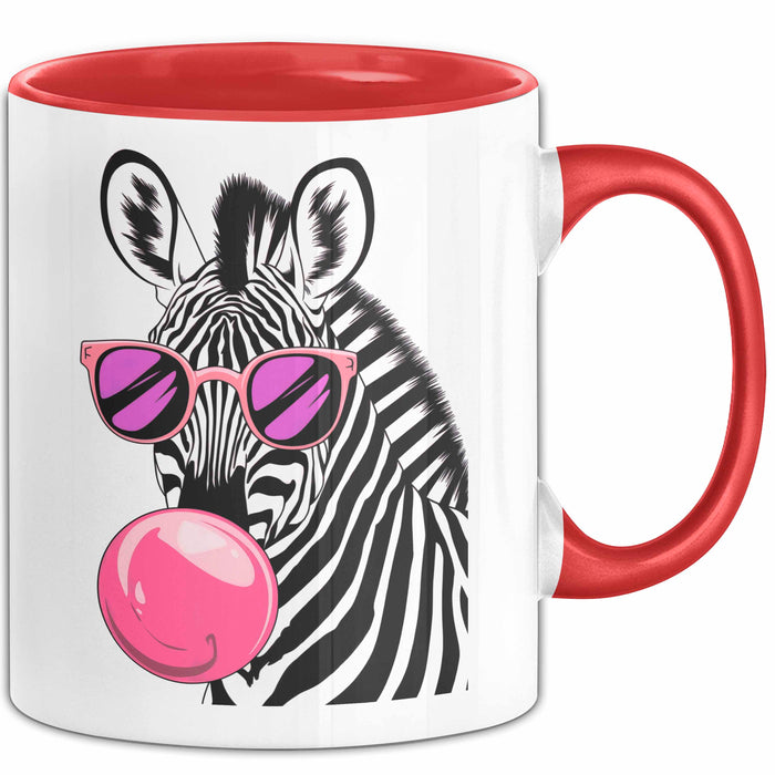 Zebra Kaugummi Tasse Geschenk Lustige Geschenkidee Spruch Rot Trendation