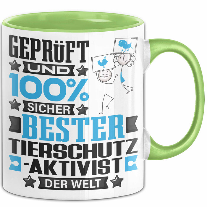 Tierschutzaktivist Geschenk Lustiger Spruch für Tierschutzaktivist Geschenkidee Bester Tierschutzaktivist Der Welt Grün Trendation