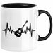 Gitarrist Geschenk Tasse für Gitarrenspieler Männer Geschenkidee Herzschlag Gitarre Kaffee-Becher Schwarz Trendation