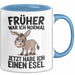 Esel Tier Tasse Geschenk Lustige Geschenkidee Spruch Früher War Ich Normal Jetzt Habe Ich Einen Esel Blau Trendation