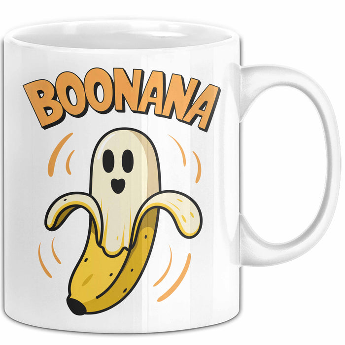 Banane Halloween Feier Tasse Geschenk Lustige Geschenkidee Spruch Boonana Weiß Trendation