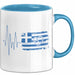 Griechenland Tasse Geschenk Grieche Flagge Herz Kaffee-Becher Blau Trendation