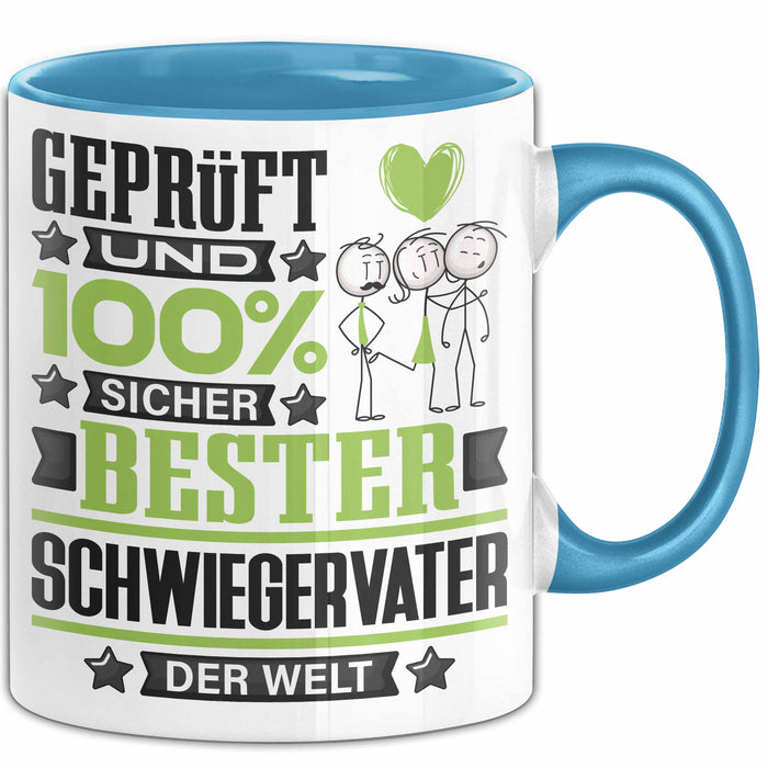 Schwiegervater Geschenk Lustiger Spruch für Schwiegervater Geschenkidee Bester Schwiegervater Der Welt Blau Trendation