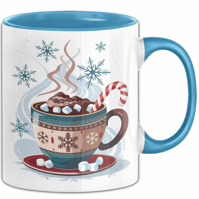 Winterzeit Tasse Geschenkidee für Schneeliebhaber Blau Trendation