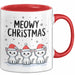 Katze Weihnachtsfeier Tasse Geschenk Lustige Geschenkidee Spruch Meowy Christmas Rot Trendation