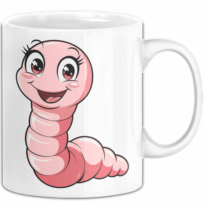 Regenwurm Tasse Geschenk Lustige Geschenkidee Spruch Weiß Trendation