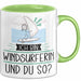 Windsurferin Tasse Geschenk Ich Bin Windsurferin Und Du So Geschenkidee Lustiger Spruch Becher Grün Trendation