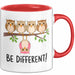 Eule Tierliebhaber Tasse Geschenk Lustige Geschenkidee Spruch Sei Anders Rot Trendation