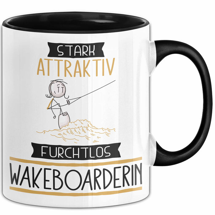 Wakeboarderin Tasse Geschenk Becher Stark Attraktiv Furchtlos Wakeboarderin Lustige Geschenkidee Trendation