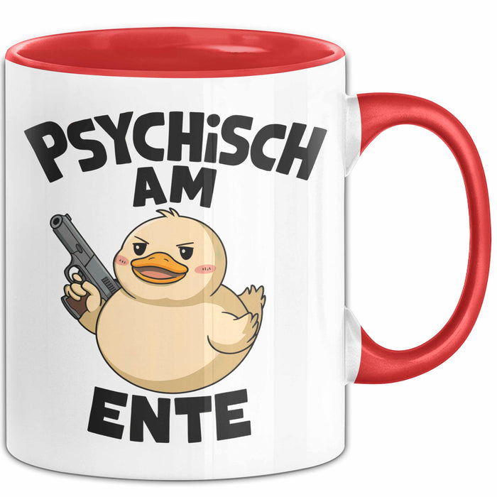 Sarkasmus Sarkastisch Tasse Geschenk Lustige Geschenkidee Spruch Psychisch Am Ente Rot Trendation