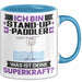 Stand-Up-Paddler Tasse Geschenk für Stand-Up-Paddler Geburtstag Lustiger Spruch Kaffee-Becher Was Ist Deine Superkraft Blau Trendation