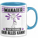 Manager Tasse Geschenk für Manager Der Mann Der Alles Kann Geschenkidee zum Geburtstag Blau Trendation