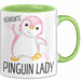 Lustige Tasse Geschenk Verrückte Pinker Pinguin Spruch Grün Trendation
