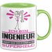 Ingenieur Geschenk Tasse Ich Bin Ingenieur Aber Sag Doch Einfach Superheld Lustige Geschenkdiee für Ingenieur Kaffee-Becher Grün Trendation
