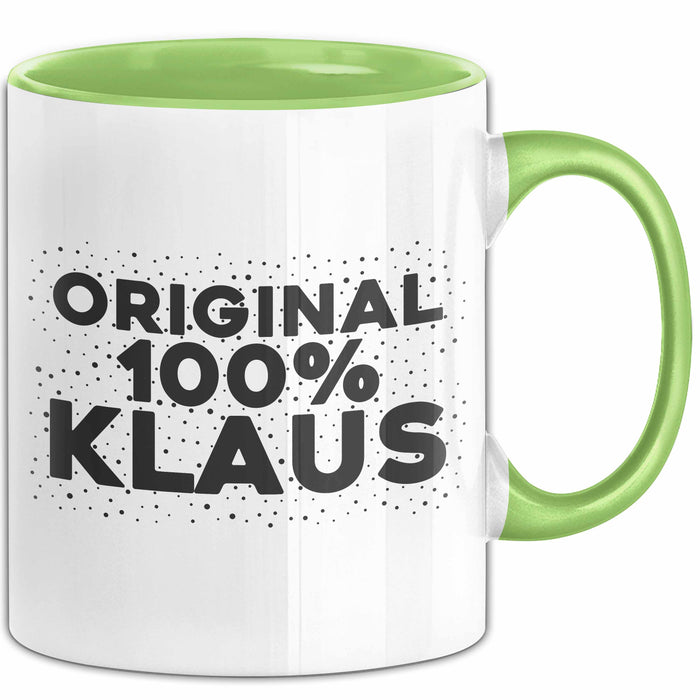 Klaus Tasse Original 100% Klaus Geschenk Grün Trendation