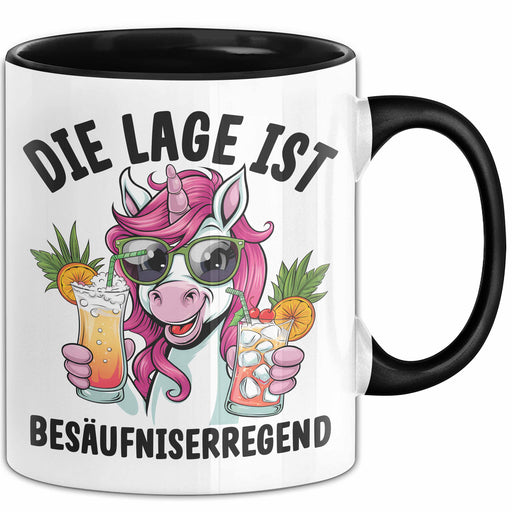 Humor Tasse Geschenk Die Lage Ist Besäufniserregend Geschenkidee Kaffee-Becher Trendation