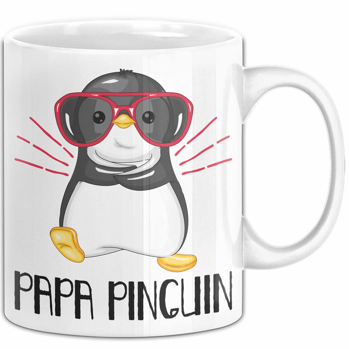 Papa Pinguin Tasse Geschenk Pinguin Liebhaber Vatertag Weiß Trendation
