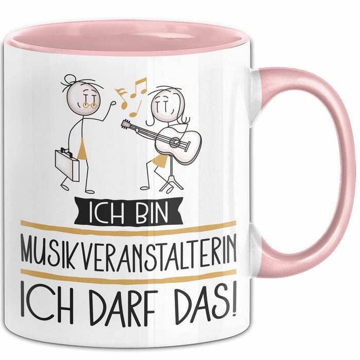 Geschenk für Musikveranstalterin Tasse Lustige Geschenkidee Geburtstag Ich Bin Musikveranstalterin Ich Darf Das Rosa Trendation