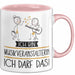 Geschenk für Musikveranstalterin Tasse Lustige Geschenkidee Geburtstag Ich Bin Musikveranstalterin Ich Darf Das Rosa Trendation