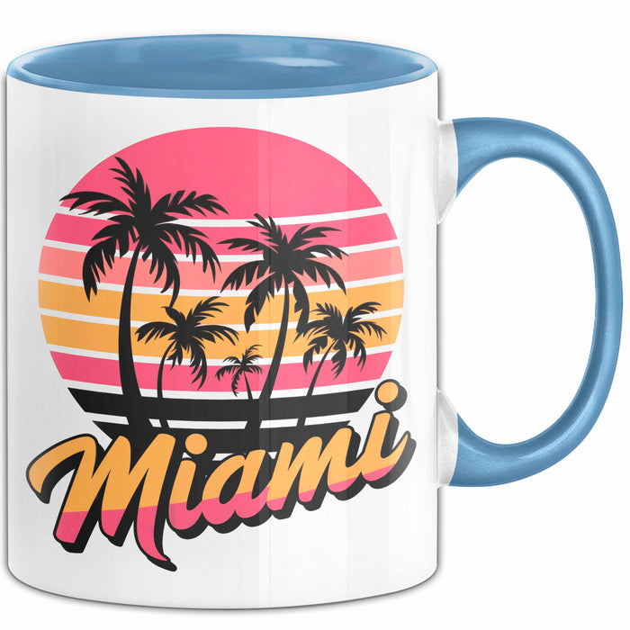 Miami Florida USA Tasse Geschenk Lustige Geschenkidee Spruch Blau Trendation
