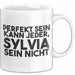 Sylvia Tasse Perfekt Sein Kann Jeder, Sylvia Sein Nicht Geschenk Weiß Trendation