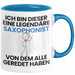 Saxophonist Geschenk Tasse Lustige Geschenkidee Geburtstag für Saxophonist Ich Bin Dieser Legendäre Saxophonist Von Dem Alle Geredet Haben Kaffee-Becher Blau Trendation