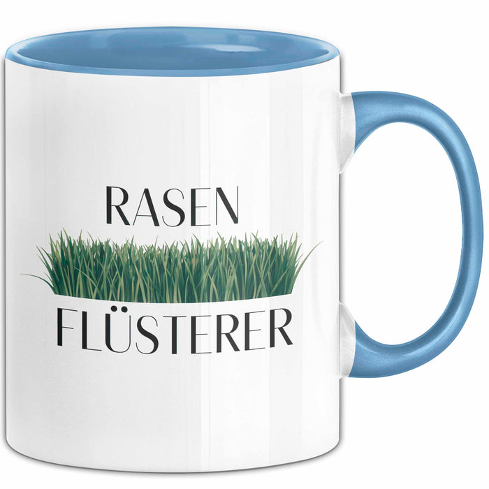 Garten Pflanzen Gärtner Tasse Geschenk Lustige Geschenkidee Spruch Rasenflüsterer Blau Trendation