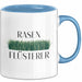Garten Pflanzen Gärtner Tasse Geschenk Lustige Geschenkidee Spruch Rasenflüsterer Blau Trendation