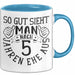 Hölzerne Hochzeit Tasse Geschenk Ehemann Ehefrau Partner So Gut Sieht Man Nach 5 Jahren Ehe Aus Blau Trendation