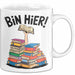Buchleser Bücher Lesen Tasse Geschenk Lustige Geschenkidee Spruch Bin Hier Weiß Trendation