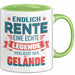 Rentner Pensionär Sarkasmus Tasse Geschenk Lustige Geschenkidee Spruch Endlich Rente Eine Echte Legende Verlässt Das Gelände Grün Trendation