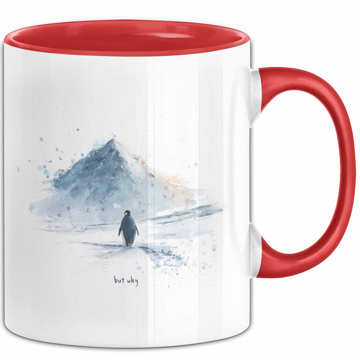 But Why Pinguin Tasse Meme Geschenk Penguin Viral Rot Trendation