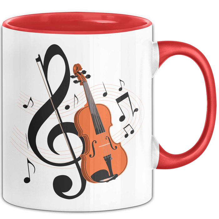 Geiger Tasse Geschenkidee für Liebhaber von Streichmusik Rot Trendation