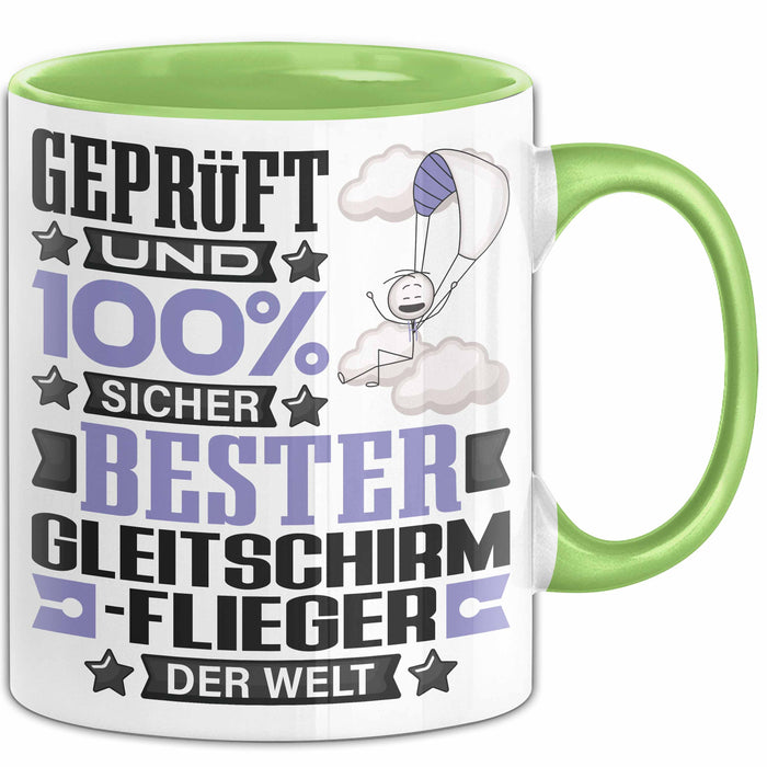 Gleitschirmflieger Geschenk Lustiger Spruch für Gleitschirmflieger Geschenkidee Bester Gleitschirmflieger Der Welt Grün Trendation