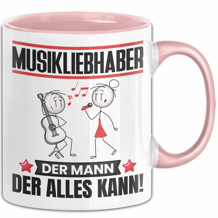 Musikliebhaber Tasse Geschenk für Musikliebhaber Der Mann Der Alles Kann Geschenkidee zum Geburtstag Rosa Trendation