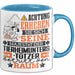 Tierheimunterstützer Geschenk Tasse Lustiger Spruch Erheben Sie Sich Der Tierheimunterstützer Betritt den Raum Blau Trendation