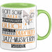 Jazz-Musikerin Geschenk Becher Tasse Gott Schuf Alle Menschen Gleich Nur Die Besten Durfeten Jazz-Musikerin Werden Geschenkidee Lustig Grün Trendation
