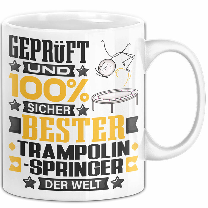 Trampolinspringer Geschenk Lustiger Spruch für Trampolinspringer Geschenkidee Bester Trampolinspringer Der Welt Weiß Trendation