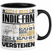 Indie-Fan Geschenk Tasse Geschenkidee für Indie-Fan Geburtstag Lustig Ich Bin Indie-Fan Ich Kann Es Dir Erklären Aber Nicht Für Dich Verstehen Schwarz Trendation