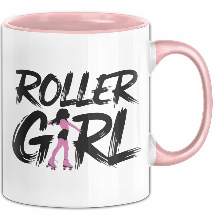 Rollschuh Skater Tasse Geschenk Rollergirl Skating Geschenkidee Lustig Rosa Trendation