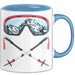 Ski Tasse Geschenk Grafik Skibrille Skistöcker Becher Blau Trendation