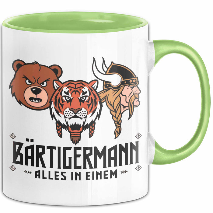 Bärtige Männer Tasse Geschenk Lustige Geschenkidee Spruch Bärtigermann Alles In Einem Grün Trendation