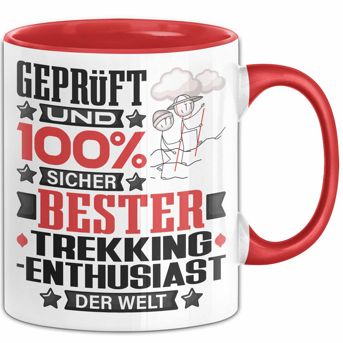 Trekking-Enthusiast Geschenk Lustiger Spruch für Trekking-Enthusiast Geschenkidee Bester Trekking-Enthusiast Der Welt Rot Trendation