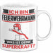 Feuerwehrmann Tasse Geschenk für Feuerwehrmann Geburtstag Lustiger Spruch Kaffee-Becher Was Ist Deine Superkraft Weiß Trendation