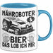 Mähroboter Tasse Geschenk Mähroboter Sprüche Becher Geschenkidee Lustig Blau Trendation