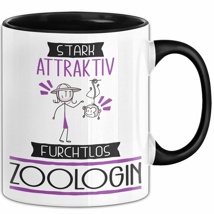 Zoologin Tasse Geschenk Becher Stark Attraktiv Furchtlos Zoologin Lustige Geschenkidee Trendation