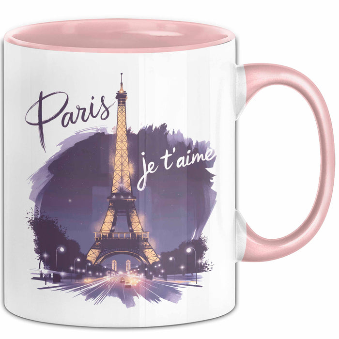 Frankreich Paris Eiffelturm Tasse Geschenk Lustige Geschenkidee Spruch Rosa Trendation