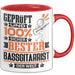 Bassgitarrist Geschenk Lustiger Spruch für Bassgitarrist Geschenkidee Bester Bassgitarrist Der Welt Rot Trendation