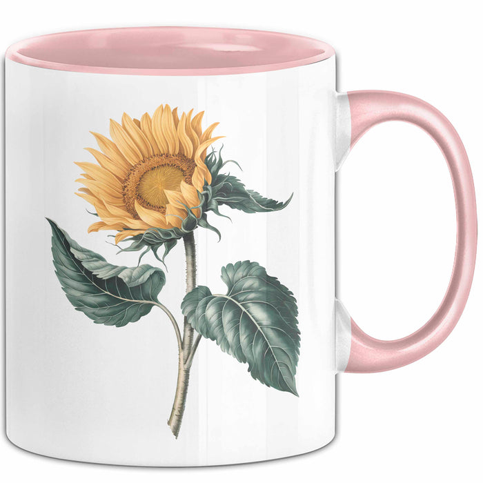 Sonnenblume Pflanze Tasse Geschenk Lustige Geschenkidee Rosa Trendation