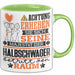 Halbschwager Geschenk Tasse Lustiger Spruch Erheben Sie Sich Der Halbschwager Betritt den Raum Grün Trendation